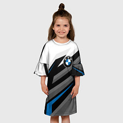 Платье клеш для девочки БМВ - спортивная униформа, цвет: 3D-принт — фото 2