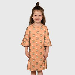 Платье клеш для девочки Паттерн милой совы, цвет: 3D-принт — фото 2
