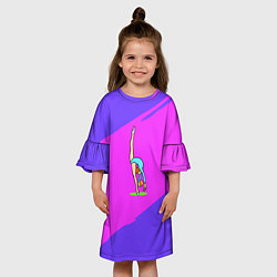 Платье клеш для девочки Гимнастка с мячом, цвет: 3D-принт — фото 2