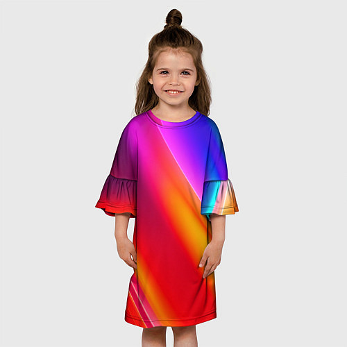 Детское платье Неоновая радуга / 3D-принт – фото 3