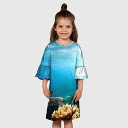 Платье клеш для девочки Морское дно, цвет: 3D-принт — фото 2