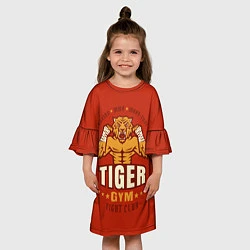 Платье клеш для девочки Tiger - боец, цвет: 3D-принт — фото 2