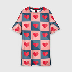 Платье клеш для девочки Pettern hearts, цвет: 3D-принт