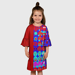 Платье клеш для девочки Смайлики для общения, цвет: 3D-принт — фото 2