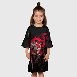 Платье клеш для девочки Серый страж и Морриган, цвет: 3D-принт — фото 2