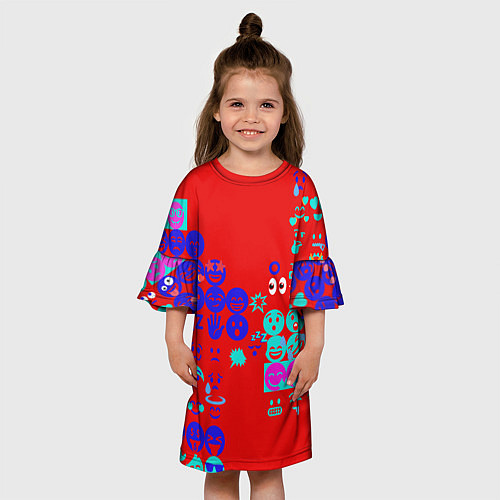 Детское платье Смайлы для настроения / 3D-принт – фото 3