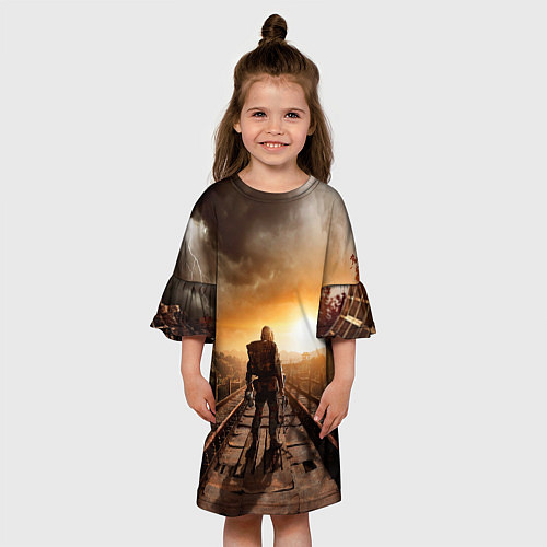 Детское платье Жёлтое солнце Метро / 3D-принт – фото 3