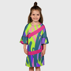 Платье клеш для девочки Цветастая графика, цвет: 3D-принт — фото 2