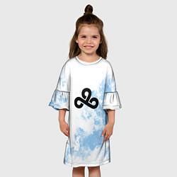 Платье клеш для девочки Cloud9 Облачный, цвет: 3D-принт — фото 2