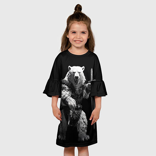 Детское платье Белый медведь воин / 3D-принт – фото 3