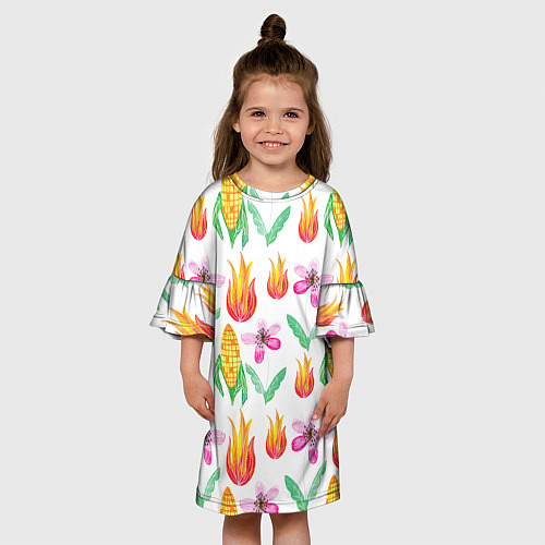 Детское платье Кукуруза и цветочки / 3D-принт – фото 3