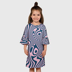 Платье клеш для девочки Абстрактный размытый узор, цвет: 3D-принт — фото 2