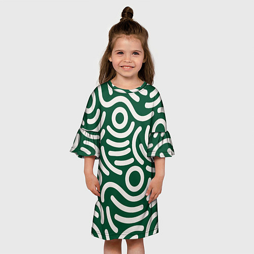 Детское платье Абстрактный белый узор / 3D-принт – фото 3