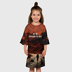 Платье клеш для девочки AC DC Highway to hell, цвет: 3D-принт — фото 2