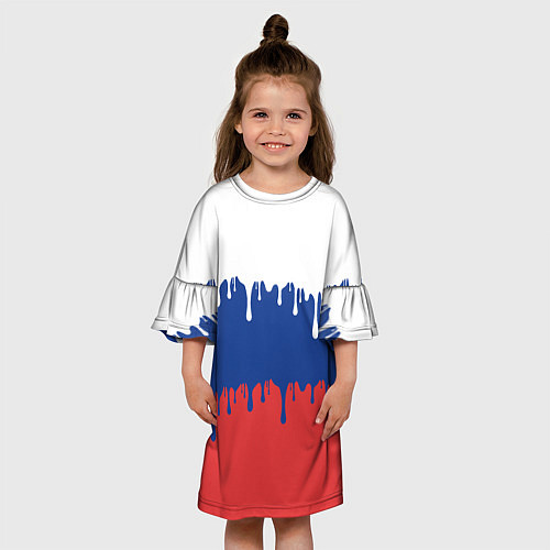 Детское платье Флаг России - потёки / 3D-принт – фото 3