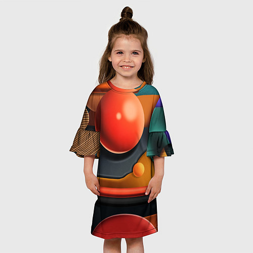 Детское платье Геометрия фигур / 3D-принт – фото 3
