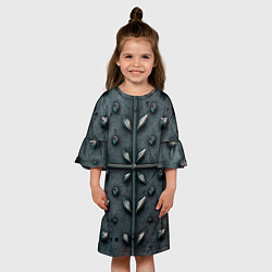 Платье клеш для девочки Металлический шипованный паттерн, цвет: 3D-принт — фото 2
