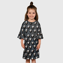 Платье клеш для девочки Металлическая шипованная конструкция, цвет: 3D-принт — фото 2