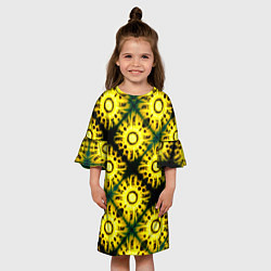 Платье клеш для девочки Солнечные подсолнухи, цвет: 3D-принт — фото 2