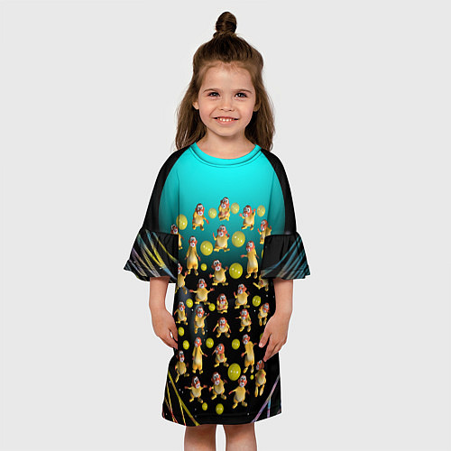 Детское платье Клоуны в лунной сети / 3D-принт – фото 3