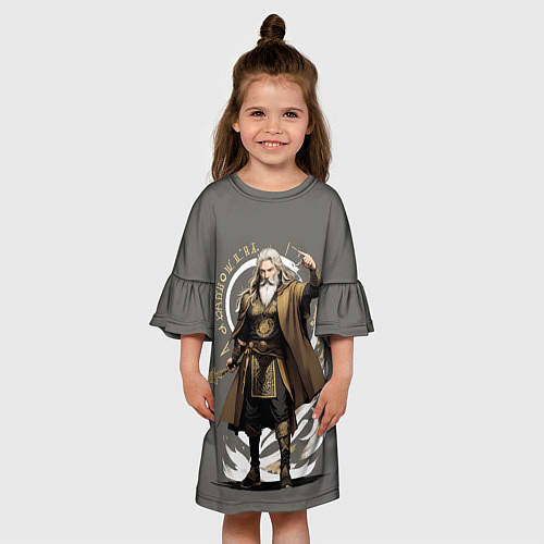Детское платье Бог Odin - мифы древних славян / 3D-принт – фото 3
