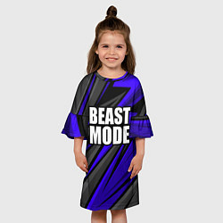 Платье клеш для девочки Beast mode - синяя униформа, цвет: 3D-принт — фото 2