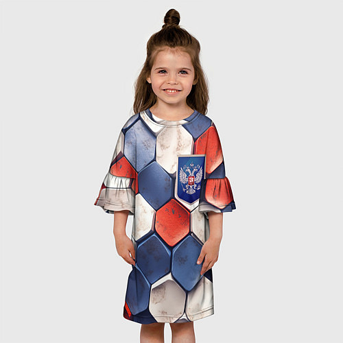 Детское платье Объемные плиты флаг России / 3D-принт – фото 3