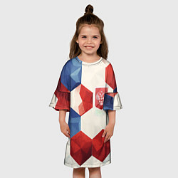 Платье клеш для девочки Большие плиты герб России, цвет: 3D-принт — фото 2