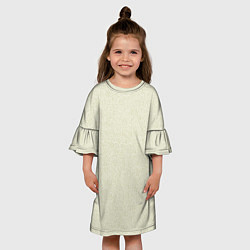 Платье клеш для девочки Текстура ажурный оливковый, цвет: 3D-принт — фото 2