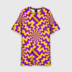 Платье клеш для девочки Желто-фиолетовая иллюзия вращения, цвет: 3D-принт
