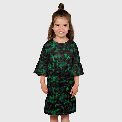 Детское платье Точечный камуфляжный узор Spot camouflage pattern / 3D-принт – фото 3