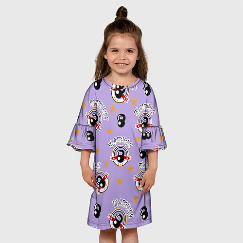 Детское платье Папуля надпись и значок с гирей / 3D-принт – фото 3
