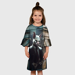 Платье клеш для девочки Payday 3 cat bank, цвет: 3D-принт — фото 2