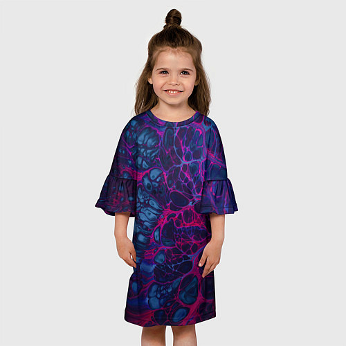 Детское платье Неоновая лава / 3D-принт – фото 3