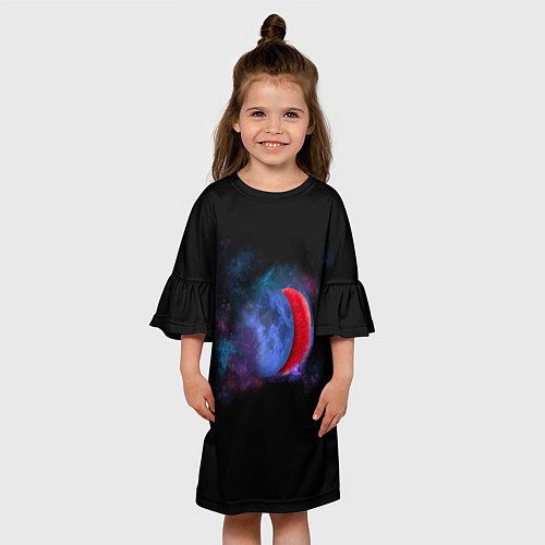 Детское платье Космический арбуз-луна / 3D-принт – фото 3
