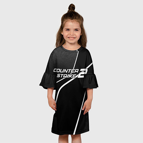 Детское платье Counter strike 2 - white line / 3D-принт – фото 3