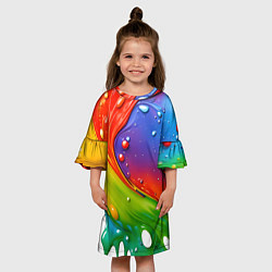 Платье клеш для девочки Палитра цветов, цвет: 3D-принт — фото 2