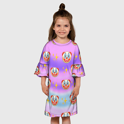 Детское платье Узор с Клоунами / 3D-принт – фото 3