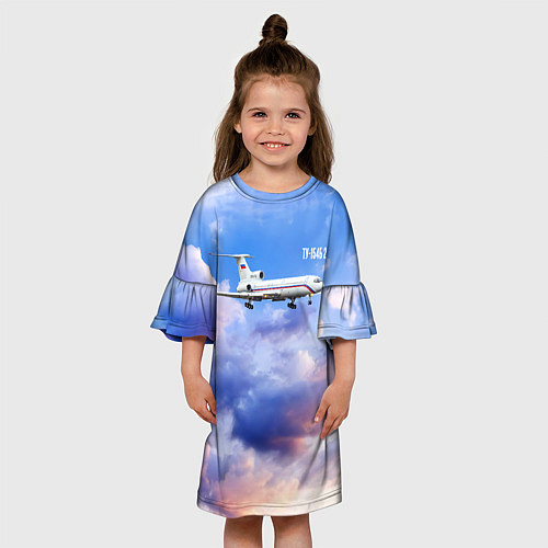 Детское платье Ту-154 Розовый закат / 3D-принт – фото 3