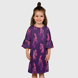 Платье клеш для девочки Violet nature, цвет: 3D-принт — фото 2