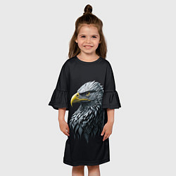 Платье клеш для девочки Орёл от нейросети, цвет: 3D-принт — фото 2