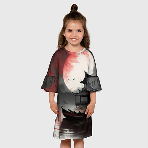 Детское платье Дом у реки / 3D-принт – фото 3