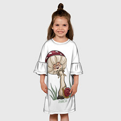 Платье клеш для девочки Хохочущий мухомор, цвет: 3D-принт — фото 2