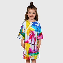 Платье клеш для девочки Красочный принт, цвет: 3D-принт — фото 2