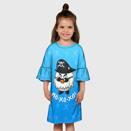 Детское платье Chicken Gun: веселый цыпленок пират / 3D-принт – фото 3