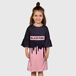 Платье клеш для девочки Blackpink - oil space, цвет: 3D-принт — фото 2