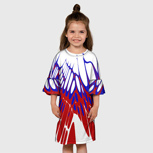 Детское платье Лучи - белый синий красный - Хуф и Ся / 3D-принт – фото 3