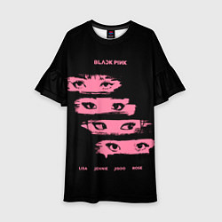 Платье клеш для девочки Blackpink Eyes, цвет: 3D-принт