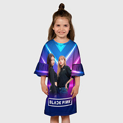 Платье клеш для девочки Blackpink neon, цвет: 3D-принт — фото 2