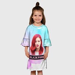 Платье клеш для девочки Роза блэкпинк, цвет: 3D-принт — фото 2